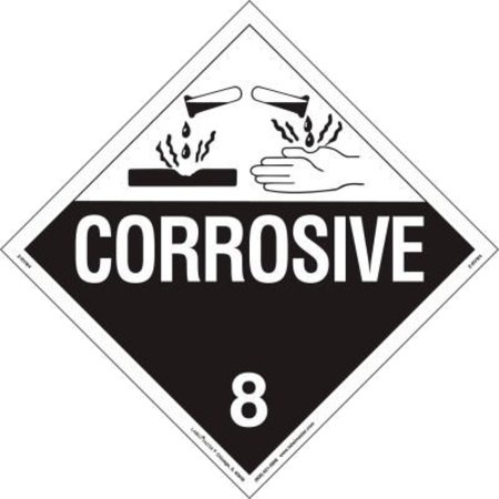 AMERICAN LABELMARK CO LabelMaster® Z-RVW4 Corrosive Placard, Worded, Rigid Vinyl, 25/Pack Z-RVW4